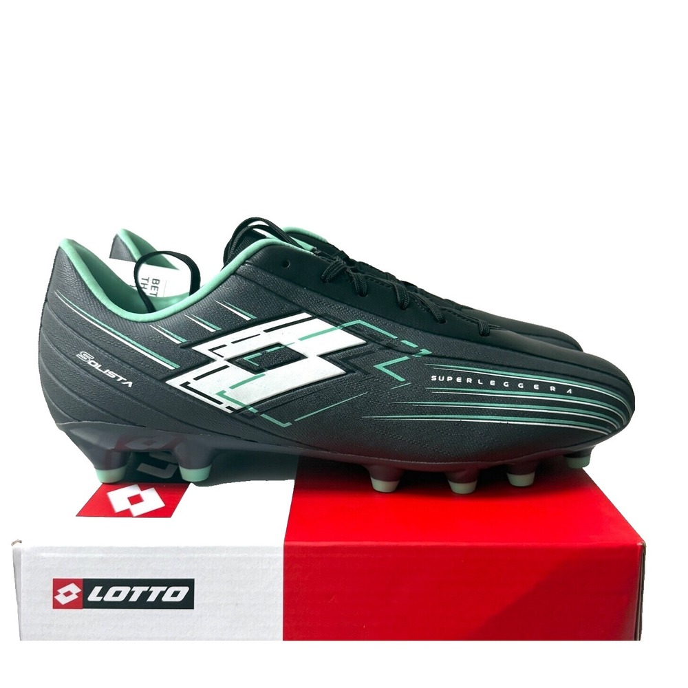 Lotto Solista 700 VIII FG Soccer Cleats Asphalt White All Black Men's Size 10.5